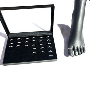 Set of 27 Elegant Silver Pink Blue Clear Rhinestone Toe Rings Set of 27!!!